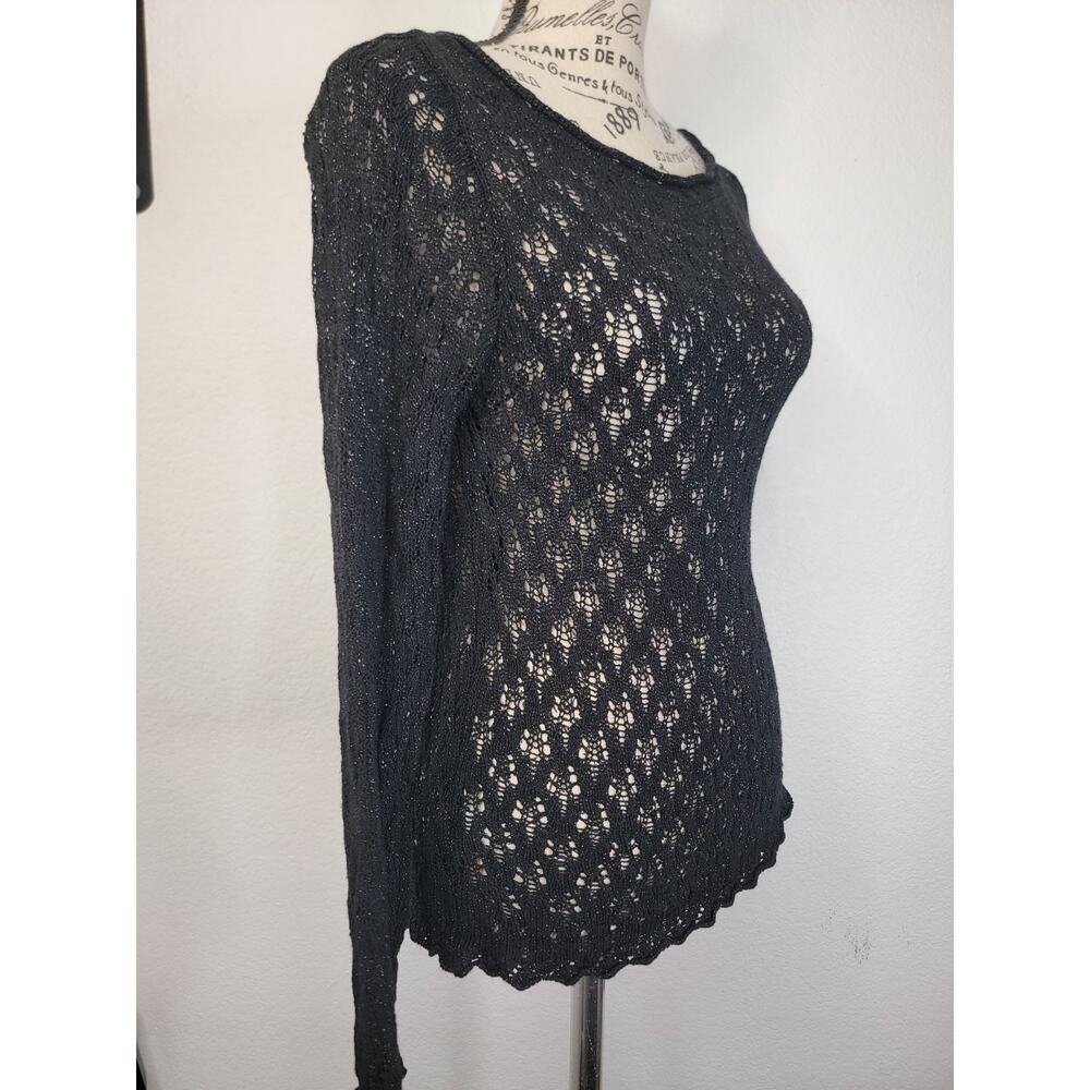 Sisley Black Open-Knit Sweater - Picture 3 of 9